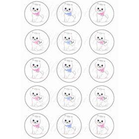 Cuki cicák 5 cm-es körökben