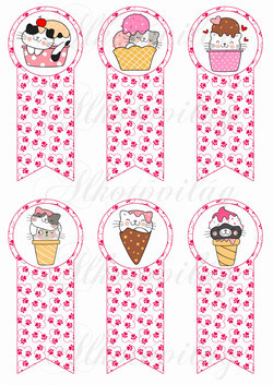 Pink tappancsos könyvjelzők cukicicákkal, édességekkel