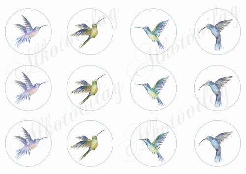 Madarak 5,5 cm-es körökben - MOTIVÁCIÓS IDÉZETES KÖNYVJELZŐKHÖZ