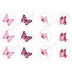   Pillangók 5,5 cm-es körökben - MOTIVÁCIÓS IDÉZETES KÖNYVJELZŐKHÖZ