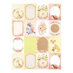 Az erdő állatai - Kézzel festett cuki kártyák