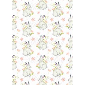 Az erdő állatai - Kézzel festett nyuszik virágokkal