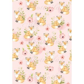 Az erdő állatai - Kézzel festett rókák virágokkal