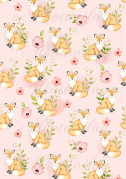 Az erdő állatai - Kézzel festett rókák virágokkal