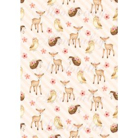   Az erdő állatai szett - Kézzel festett állatok virágokkal