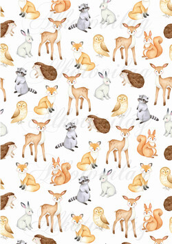 Az erdő állatai szett - Kézzel festett állatok