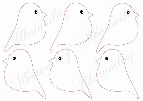 Kismadarak piros kerettel -TÜNEMÉNYES KISMADARAK KALOCSAI MINTÁKKAL - HÁTULJA