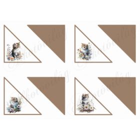 Háromszög könyvjelzők cicákkal