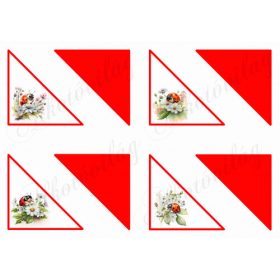 Háromszög könyvjelzők katicákkal