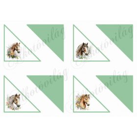 Háromszög könyvjelzők lovakkal