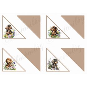 Háromszög könyvjelzők tacskó kutyusokkal