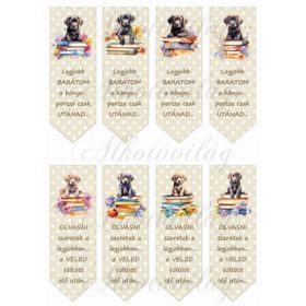   Cuki labrador kiskutyás könyvjelzők pöttyös - BÉZS alapon