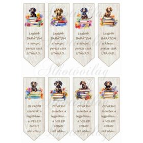 Cuki tacsis könyvjelzők fa erezetes alapon