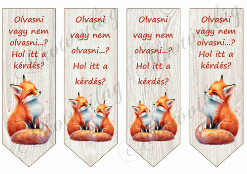 Könyvjelzők cuki rókákkal, feliratokkal - nagyban