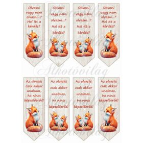 Könyvjelzők cuki rókákkal, feliratokkal