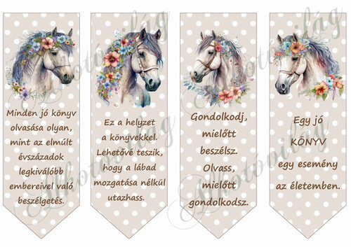 Lovas könyvjelzők idézettel nagyban