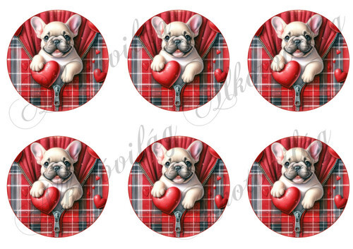 Cuki bullgog kutyusok zippzárban - 8,5 cm