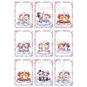 Cuki állatpárok 9 x 6 cm-es kártyákon