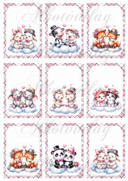 Cuki állatpárok 9 x 6 cm-es kártyákon