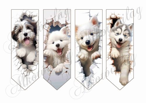 Könyvjelzők cuki kutyusokkal - 16,5 x 5,5 cm