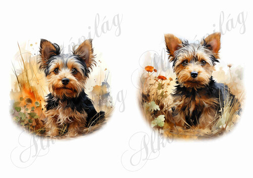 Yorkie kutyusok 2 kb. 15 x 14,5 cm