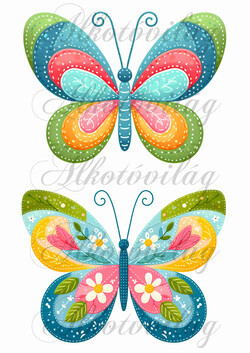 Patchwork pillangók virágokkal 2 -13 cm magas