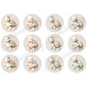 Cuki patchwork teknősök 6 cm-es körökben