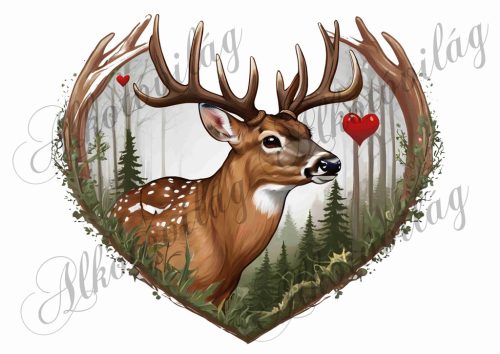 Párnablokk - vászontáska blokk - Szarvas agancsokkal - 20 x 23 cm