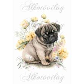   Párnablokk - vászontáska blokk MOPSZ kutyussal - kb. 20 x 20 cm