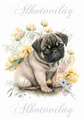 Párnablokk - vászontáska blokk MOPSZ kutyussal - kb. 20 x 20 cm