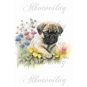   Párnablokk - vászontáska blokk MOPSZ kutyussal 2- kb. 20 x 20 cm