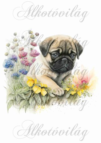 Párnablokk - vászontáska blokk MOPSZ kutyussal 2- kb. 20 x 20 cm