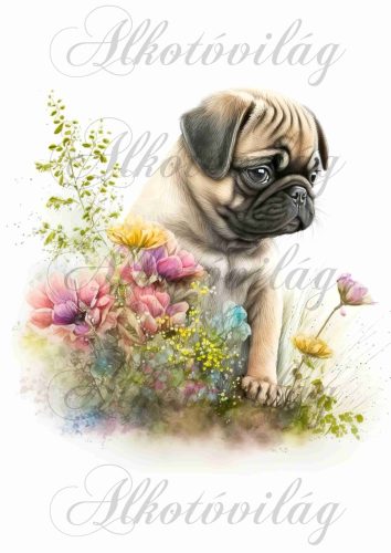 Párnablokk - vászontáska blokk MOPSZ kutyussal 3- kb. 20 x 20 cm