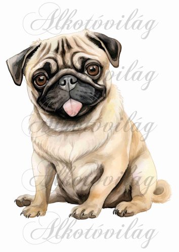 Párnablokk - vászontáska blokk MOPSZ kutyussal 6- kb. 22 x 20 cm