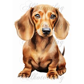   Párnablokk - vászontáska blokk  barna tacskó kutyussal - kb. 26x 20 cm