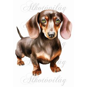   Párnablokk - vászontáska blokk  álló tacskó kutyussal - kb. 22 x 20 cm