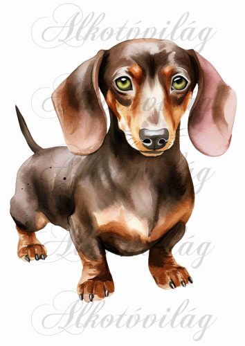 Párnablokk - vászontáska blokk  álló tacskó kutyussal - kb. 22 x 20 cm