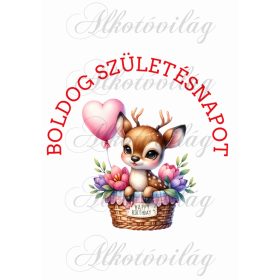 Szarvas BOLDOG SZÜLETÉSNAPOT felirattal