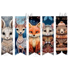 Woodland téli állatkák könyvjelzőkön - 17,5 x 5 cm