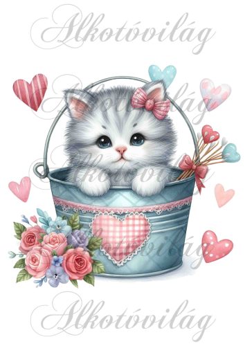 Valentin napi cica - PÁRNABLOKK, VÁSZONTÁSKA BLOKK