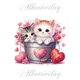 Valentin napi cicák - PÁRNABLOKK, VÁSZONTÁSKA BLOKK