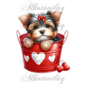   Valentin napi yorki kutyus - PÁRNABLOKK, VÁSZONTÁSKA BLOKK