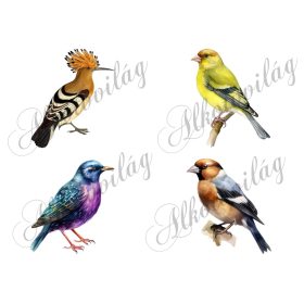   Búbos banka, zöldike, seregély, meggyvágó madár kb 9 cm széles - Patchwork blokk táskablokk, párnablokk, takaróblokk, uzsonnás tasak blokk