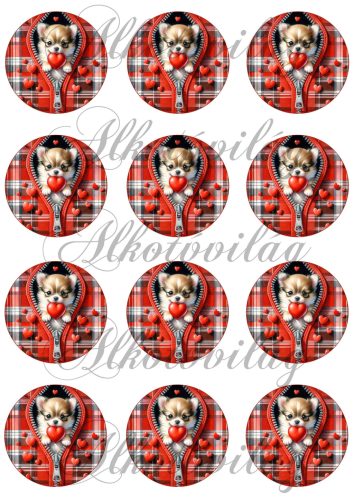 Csivava kutyusok 6 cm-es körökben