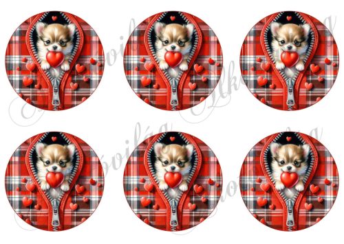 Csivava kutyusok 8,5 cm-es körökben