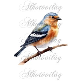   Erdei pinty madár - Patchwork blokk táskablokk, párnablokk, takaróblokk, uzsonnás tasak blokk