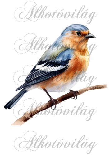 Erdei pinty madár - Patchwork blokk táskablokk, párnablokk, takaróblokk, uzsonnás tasak blokk