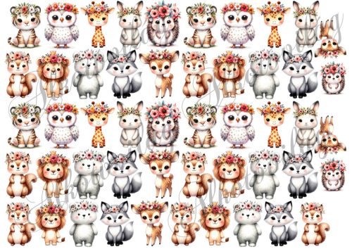 Kisállatok virágkoszorúban - 3,5 - 4 cm magasak