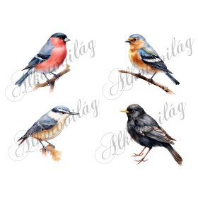   Süvöltő, erdei pinty, csuszka, feketerigó madár kb 9 cm széles - Patchwork blokk táskablokk, párnablokk, takaróblokk, uzsonnás tasak blokk