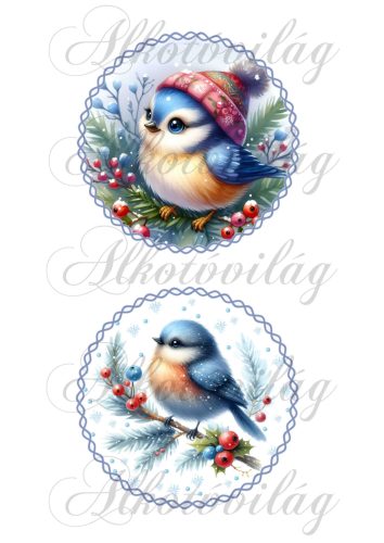 Téli kismadarak 12 cm-es körökben 2